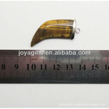 Natural tiger eye ox horn pendant with finding